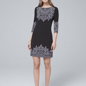 White House Black Market Medallion Print Knit Sheath Dress, Size XS
